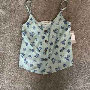 Blue Cropped Tank Top
